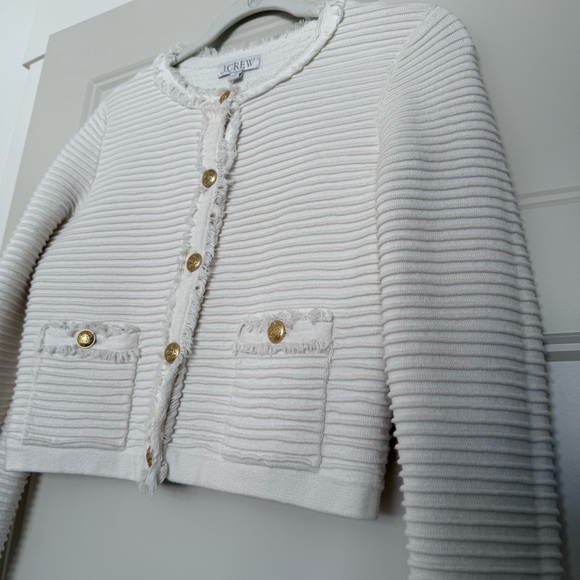 J.Crew Emilie Sweater Lady Jacket in Textured Cotton Blend - Picture 6 of 8